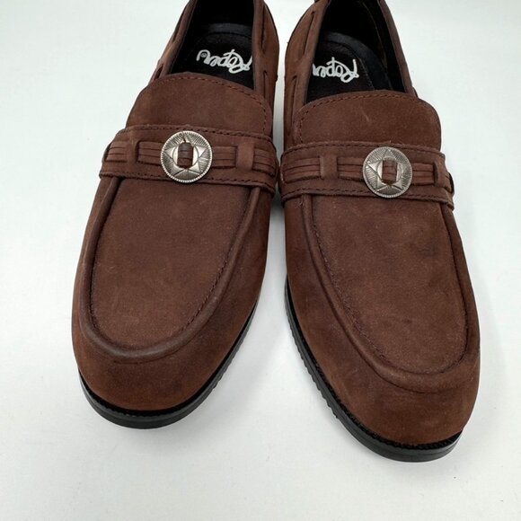Roper Womens Brown Leather Silver Concho Accent Slip on Loafer Size 8.5 - Picture 13 of 13